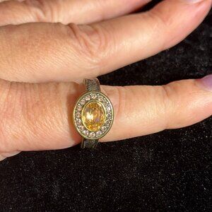 Touchstone Crystal by Swarovski Pink/Rose Antique Bras Ring Size 6